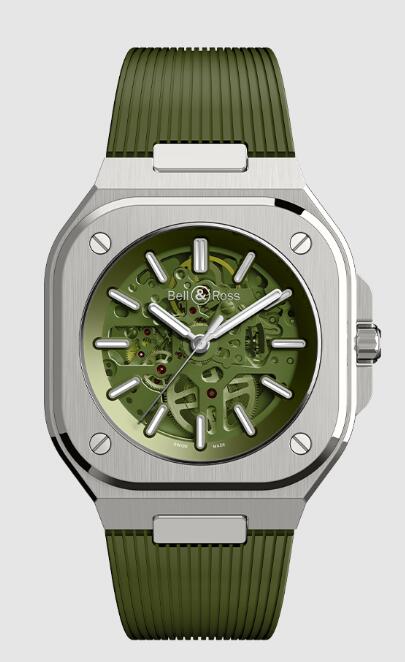 Review Bell and Ross BR 05 Replica Watch BR 05 SKELETON GREEN BR05A-GN-SKST/SRB